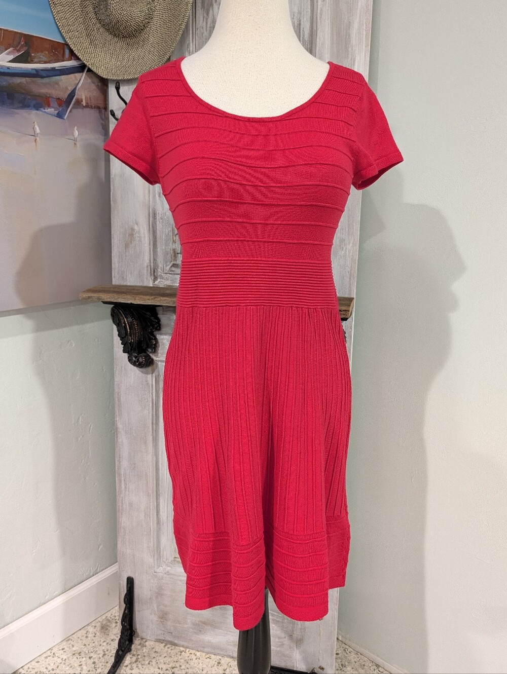 INC International Concepts Vibrant Pink Short-Sleeve Knit Dress